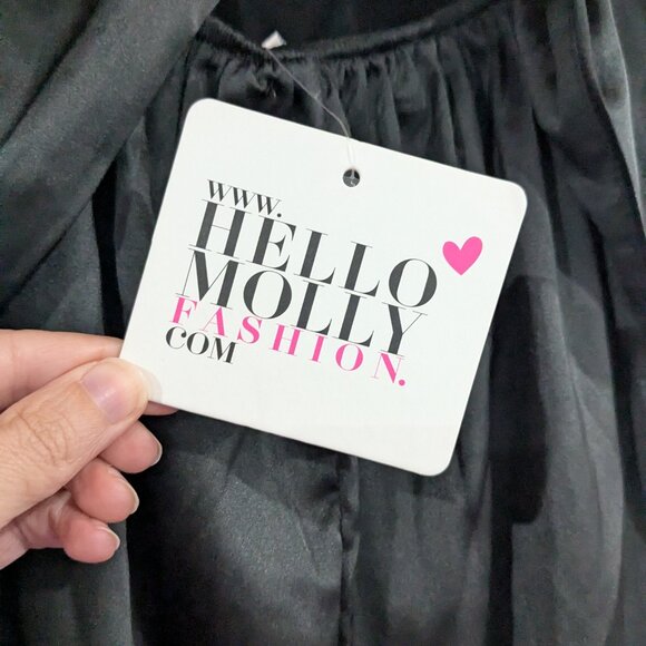 BNWT Hello Molly Catwalk Maxi Satin Dress Black Size 8 - Picture 5 of 7